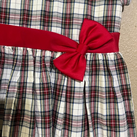 Bonnie Jean Red, Green & White Holiday Dress with Peter Pan Collar Girls 6X - Picture 3 of 8